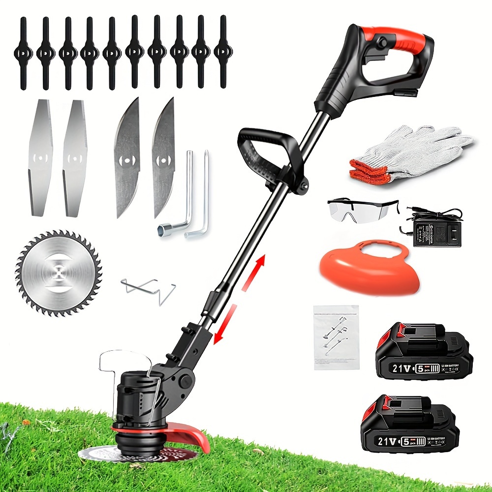 

Cordless , Cordless , 21v Electric Grass Cutter With 3 Types Blades And 2pcs 2.0ah Battery