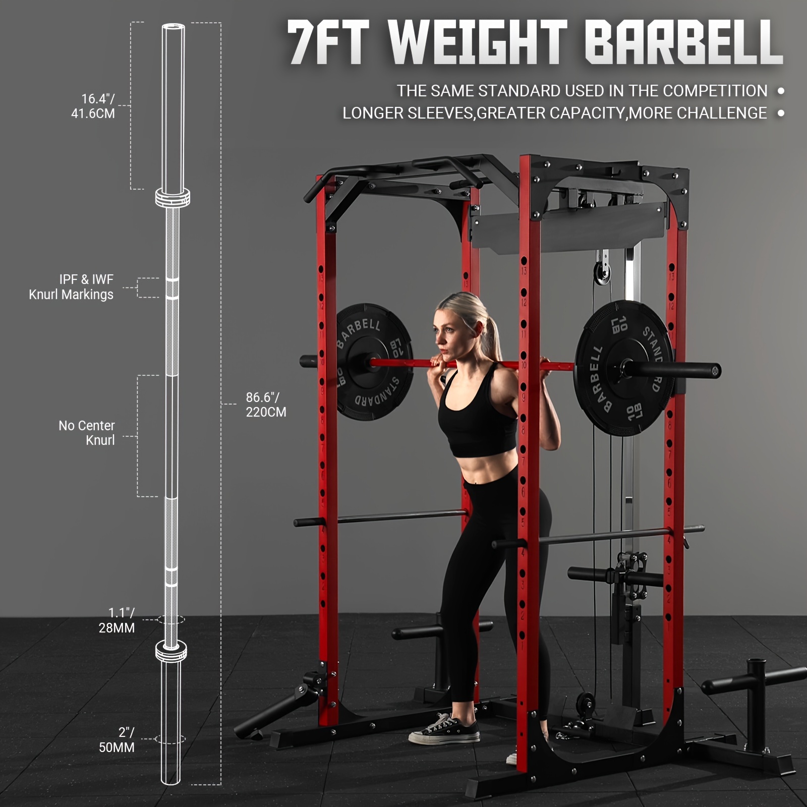 7ft heavy duty 1500lbs weightlifting barbell iwf Temu