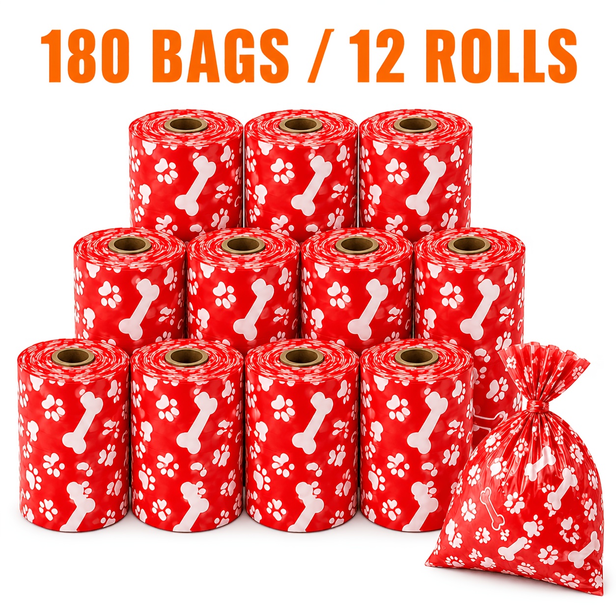TEMU 360 Sacchetti per Rotolo (24 Rotoli) o 180 Sacchetti per Rotolo (12 Rotoli), 15 Sacchetti per Rotolo, Sacchetti per Escrementi di Cane Ispessiti