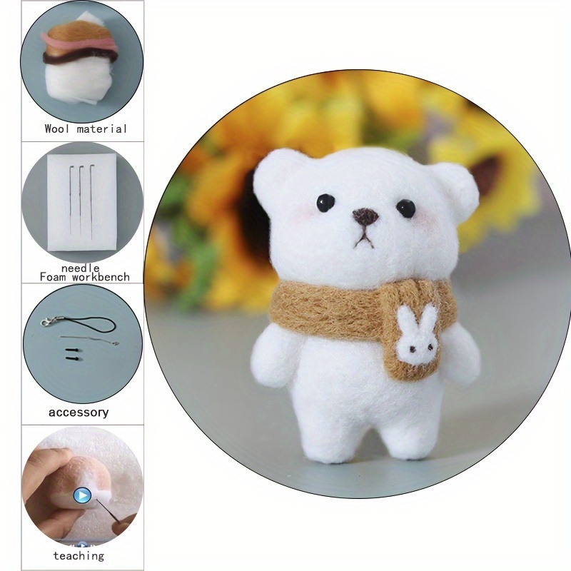 Bear Wool Felt Material Pack Kit, Easy For Beginners