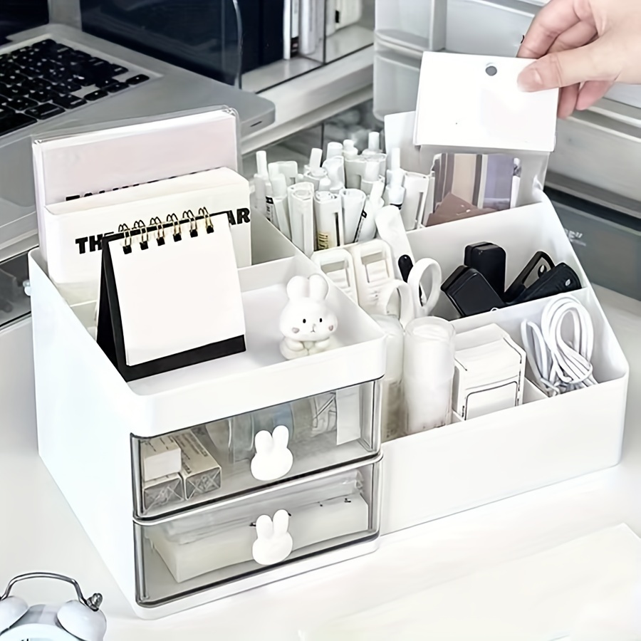 1pc pp化粧品 デスクトップ収納ボックス バスルーム棚 引き出し