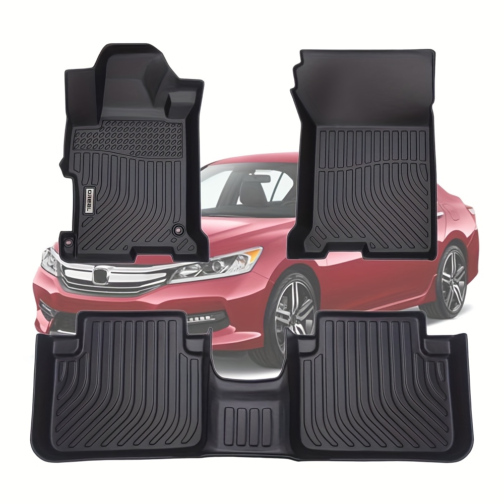TEMU Orealauto Replacement Floor Mats For Accord 2013-2017, Made From Durable, Materials, Featuring Heavy-duty Carpet For All Weather And Anti-slip Liners For Front And Rear Storage