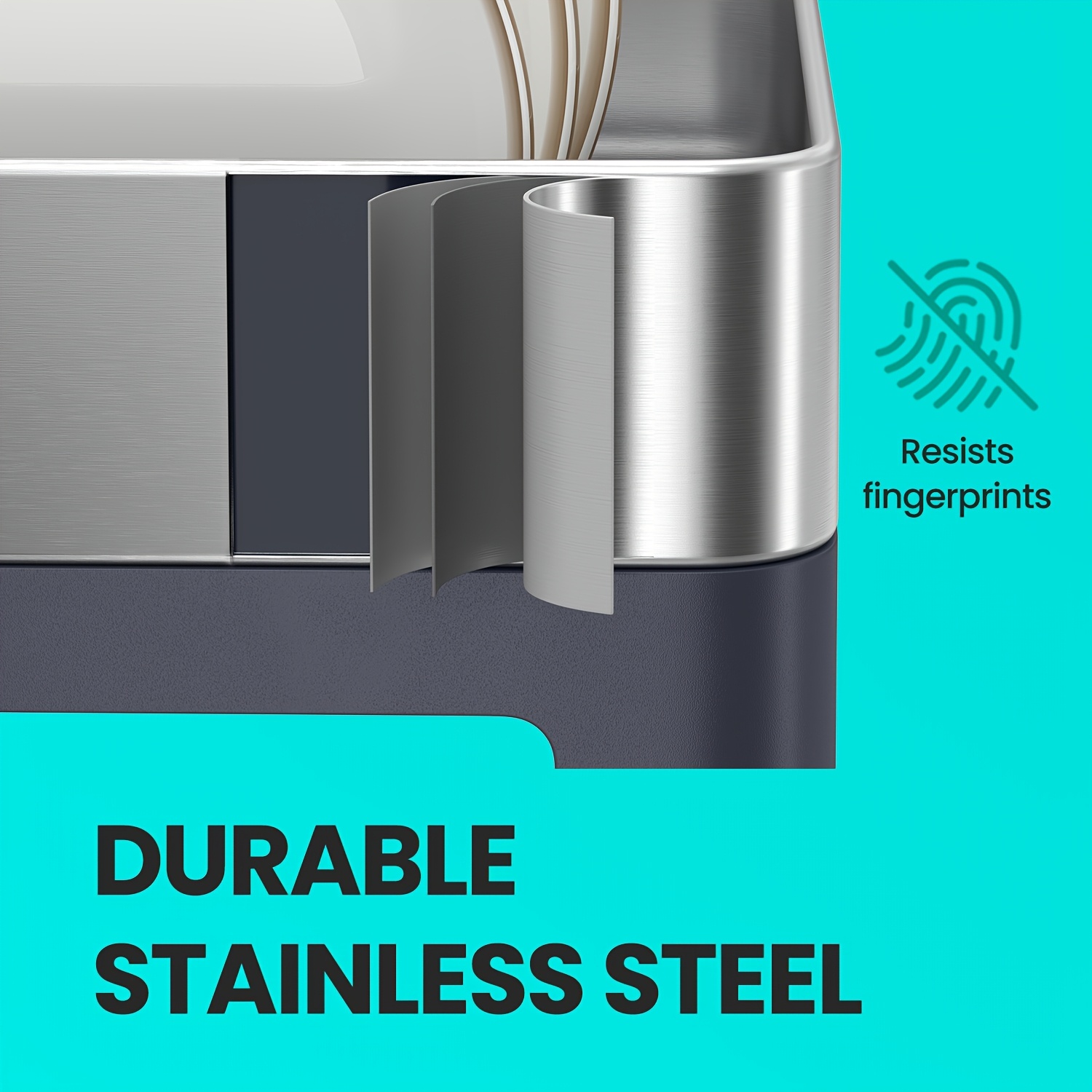 dish drying rack stainless steel dish rack with rotatable spout   fingerprint resistant dish drainers for kitchen counter 12 5 x 22 5in gray black utensil cup glass cutting board pan holders perfect gifts Product details 6