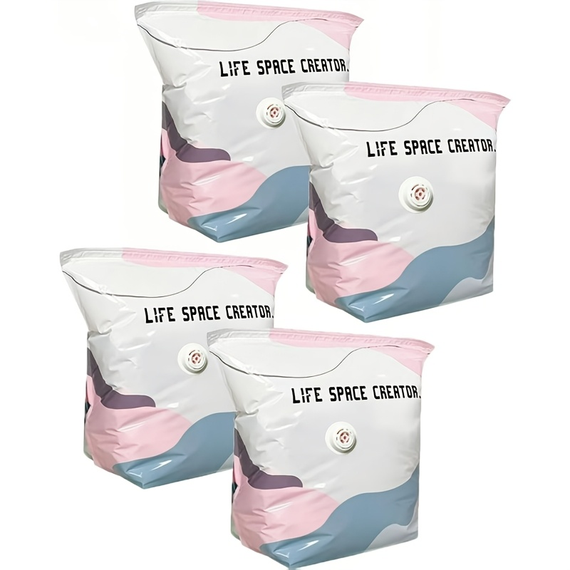 Image of 4 Vacuum Storage Bags, For Large Cubic Vacuum Sealed Bags, Pressure Sealed, For Pumps, Suitable For Large Clothing, Bedding, Blankets, And Storage Equipment