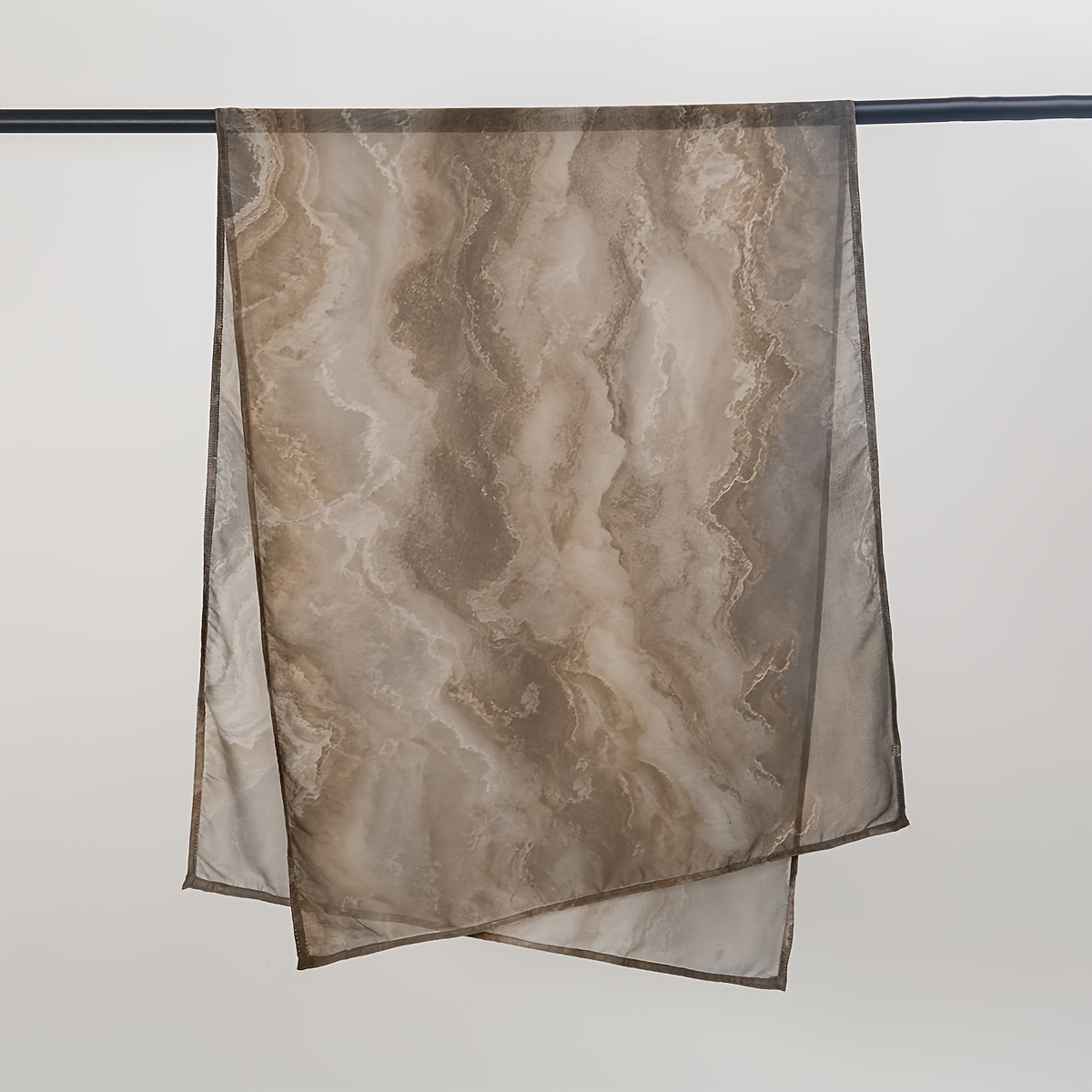 TEMU Women's Wide-edge Long Scarf, Fashionable Marble Print, Lightweight And Breathable, Suitable For Summer Daily Or Travel