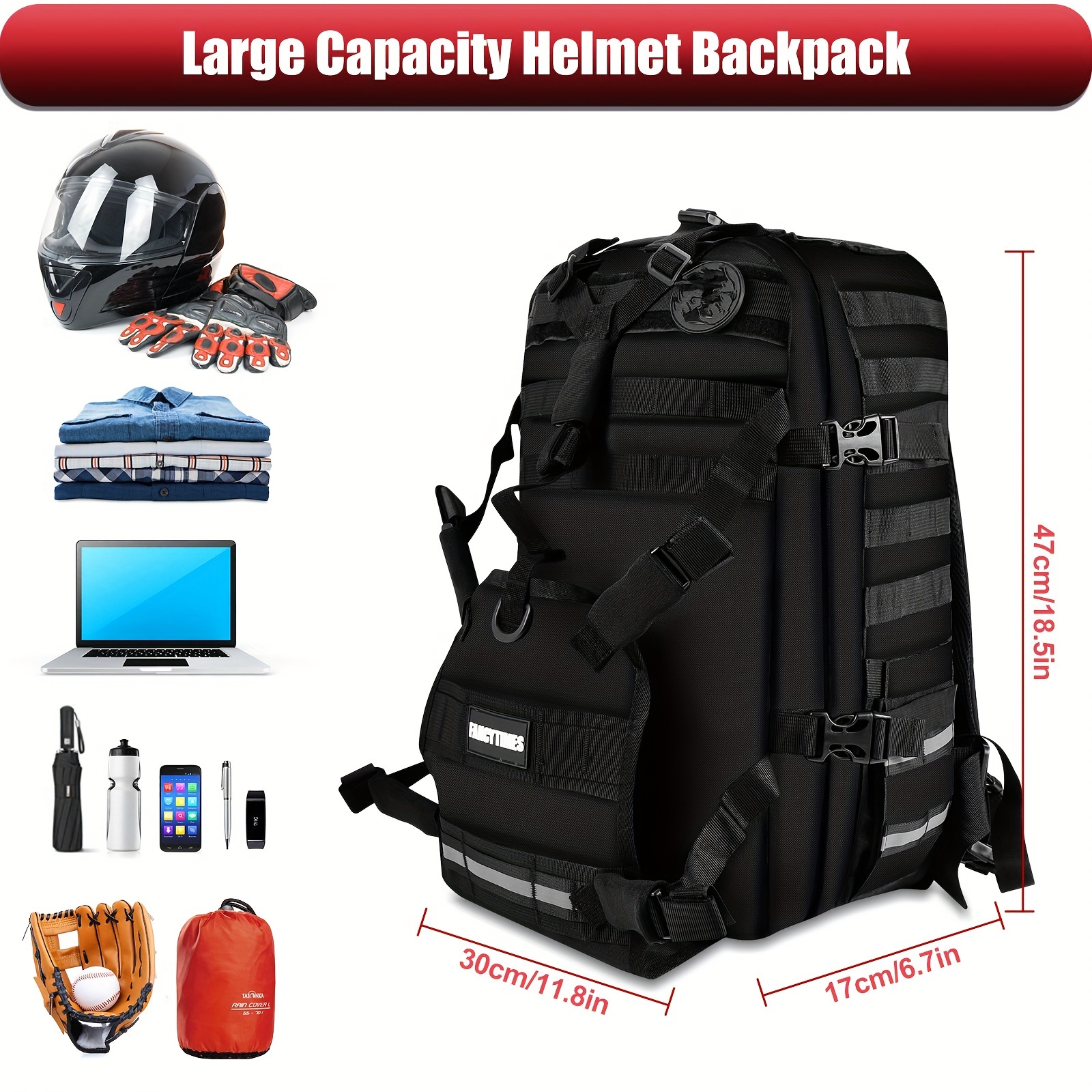 Cycling backpack with helmet shops holder