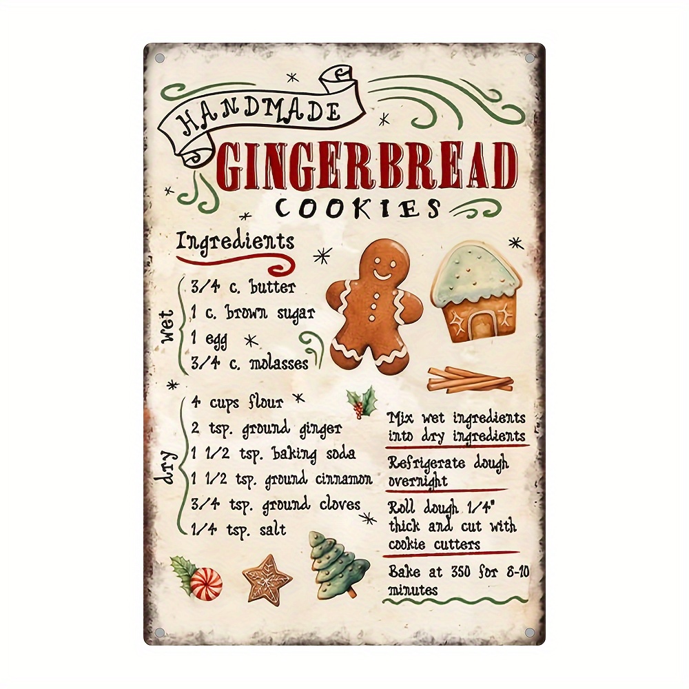 

1pc, "gingerbread " Metal Tin Sign (8''x12''/20cm*30cm), Vintage Plaque Decor Wall Art, Wall Decor, Room Decor, Home Decor, Restaurant Decor, Bar Decor, Cafe Decor, Garage Decor