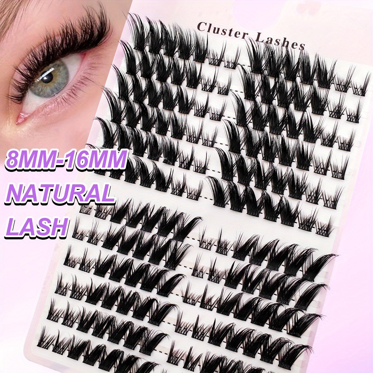 Image of Lash Clusters Fox Eye Cluster Eyelash Extensions Eyelash Clusters Lash Extension 168pcs Spiky Individual Lashes 8-16mm Natural Cat Eye Lashes Clusters Anime Eyelash Cluster
