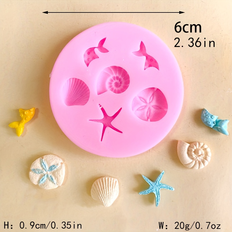 TEMU Molde de Resina Serie Concha DIY Vela Yeso Epoxi Difusor Piedra Jabón Artesanal Molde de Silicona