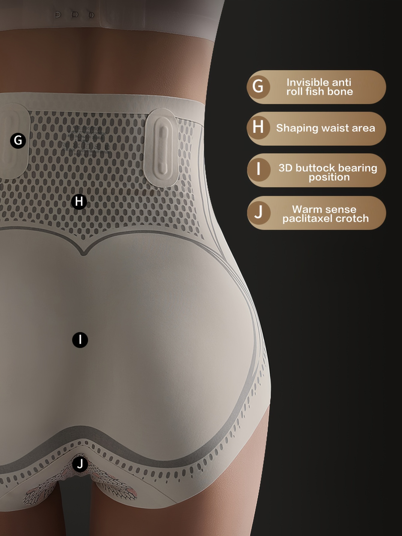 3pcs womens tummy control shapewear panties high waist super firming body shaper waist liquid tummy control butt lifting pants belly shapewear traceless Product details 4