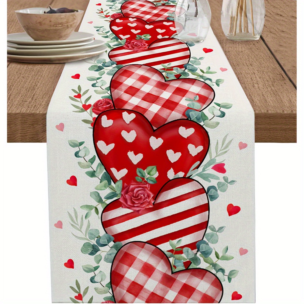 

's Day Table , 13x72in Polyester, Rectangular , Striped , And Dining Decor, For