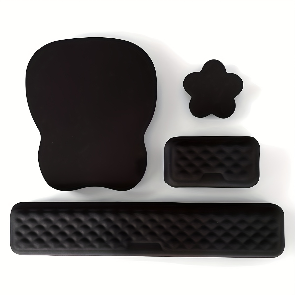TEMU 4 pezzi/Posacenere per tastiera e mouse, Posacenere da scrivania combinabile liberamente, Cuscinetto ergonomico di supporto per polso da