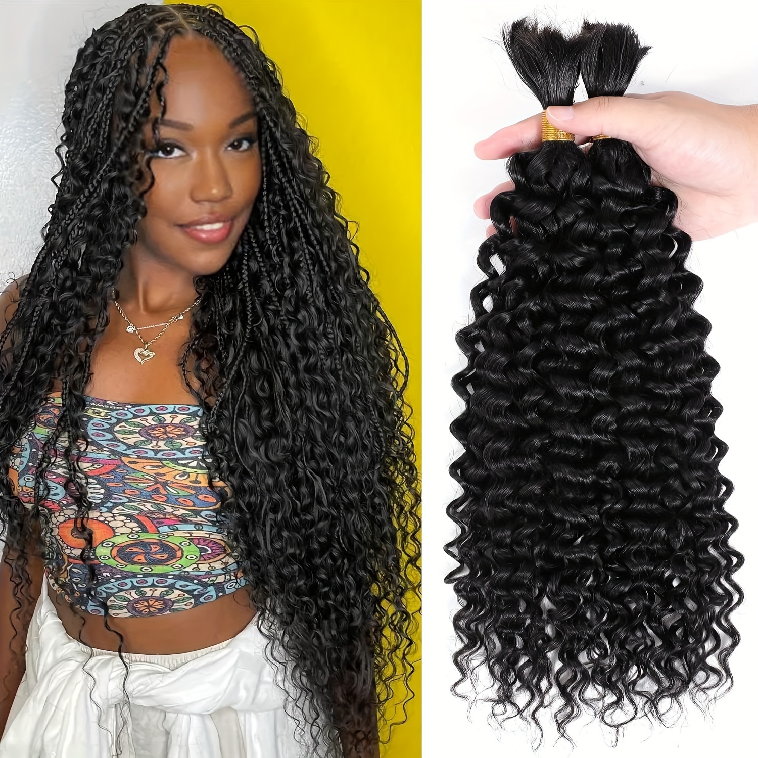 Boho Water Wave Cleopatra Human Braiding Hair For Braiding Double Drawn, No  Weft, Curly Bundles Style 231007 From Heng04, $99.24