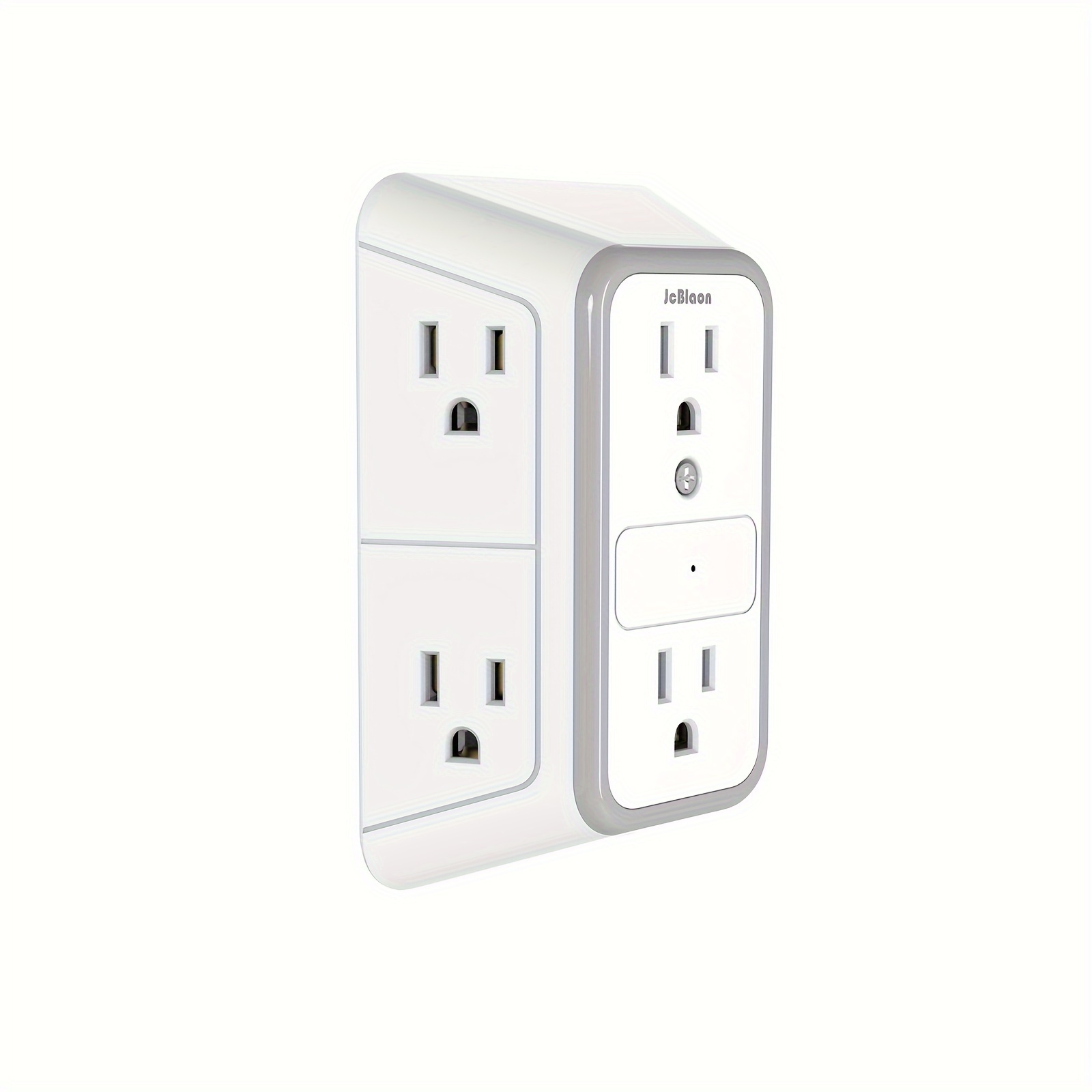 

1pc Jcblaon 6-outlet Wall Plug Protector, Hexagon Shape With Switch, Mountable Design, 3-sided With Adapter Outlets, 3-, Install, 110v-130v, Us Plug - White