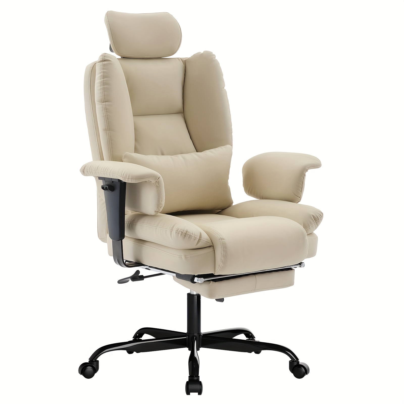 Image of Office Chair | Ergonomic Office Chair | Swivel Desk Chair | Beige, Black, White Office Chair | Adjustable Height | | Roller Design | Office Chair Suitable For Large Weight