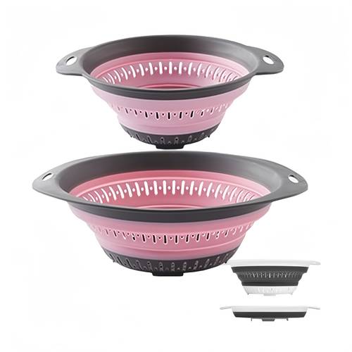 set of collapsible colanders and strainers ideal for fruits and vegetables essential kitchen tools 2 pack 1 3l and 2 5l sizes