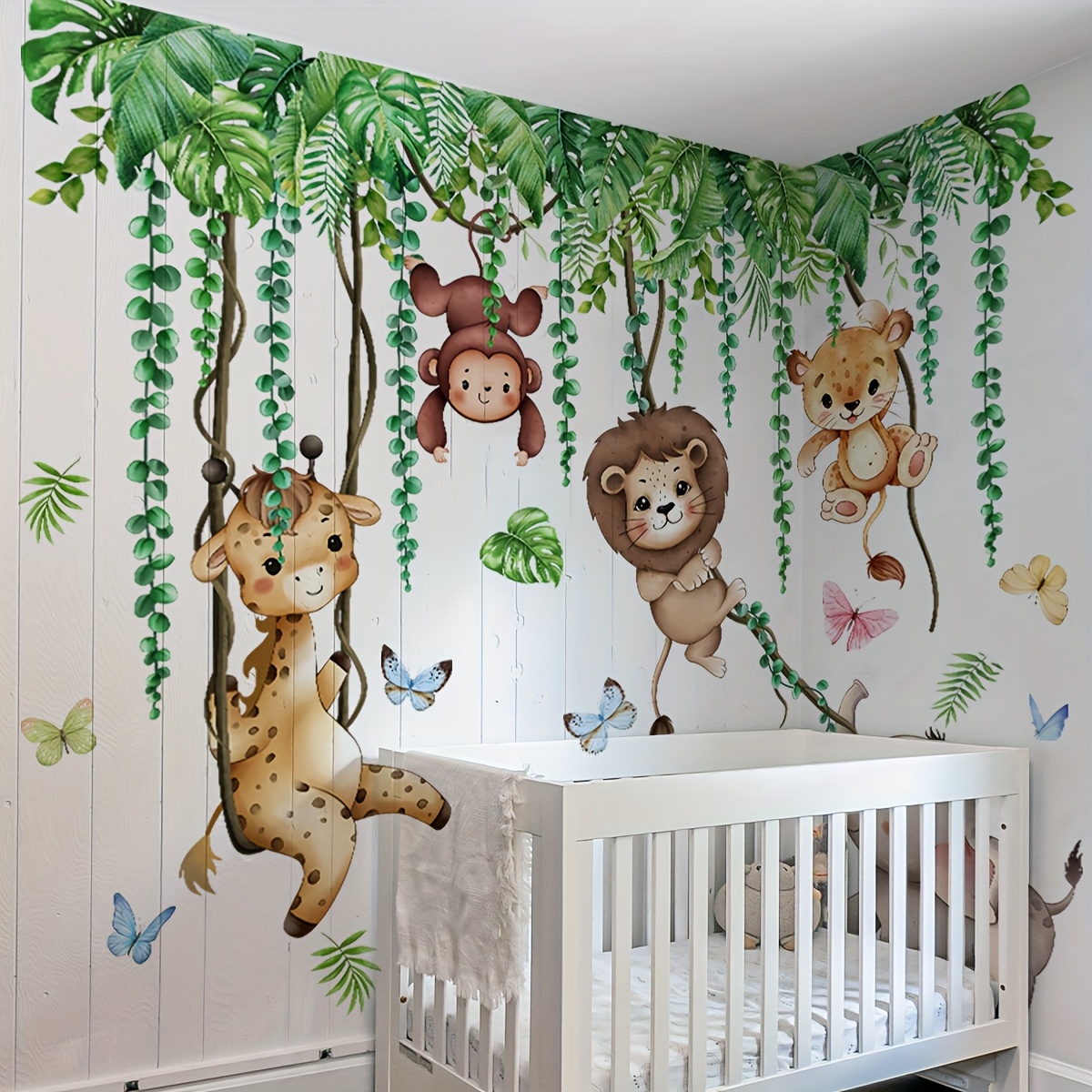 DEKO KINDERZIMMER Wandsticker XXL Waldtiere Set Wandaufkleber Bäume Für Babyzimmer Wandtattoo Kinderzimmer Schlafzimmer Wanddeko DK1112-5