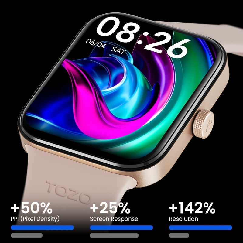 Smartwatch, Men's and Women's Fitness Tracker With Sleep Monitor, 100+ Exercise Modes, USB Charging, Android and iPhone Compatible