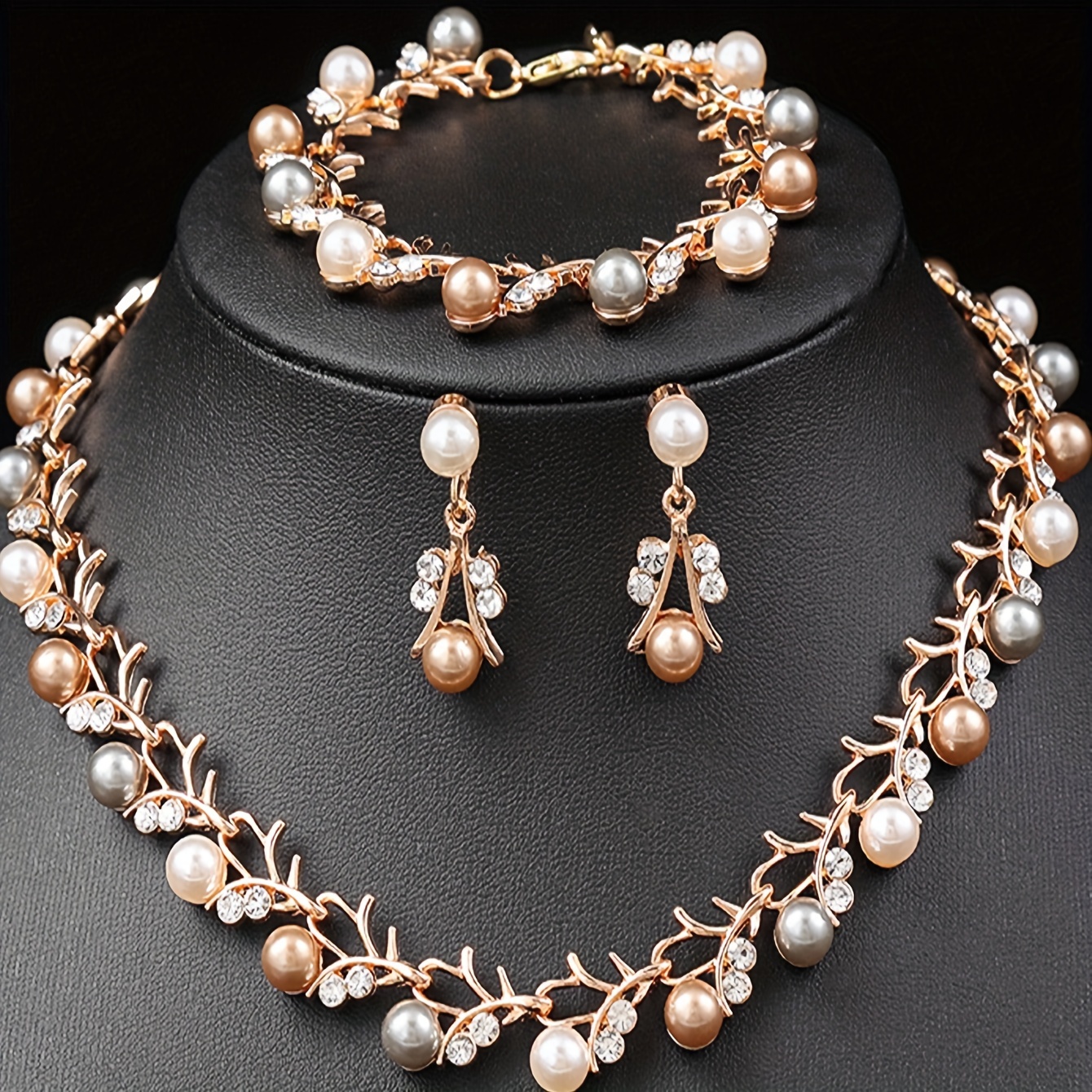 TEMU Women's European And American Trendy Minimalist Earrings, Necklaces, Bracelets, And Jewelry Set For Weddings, Parties, And Holiday Gifts