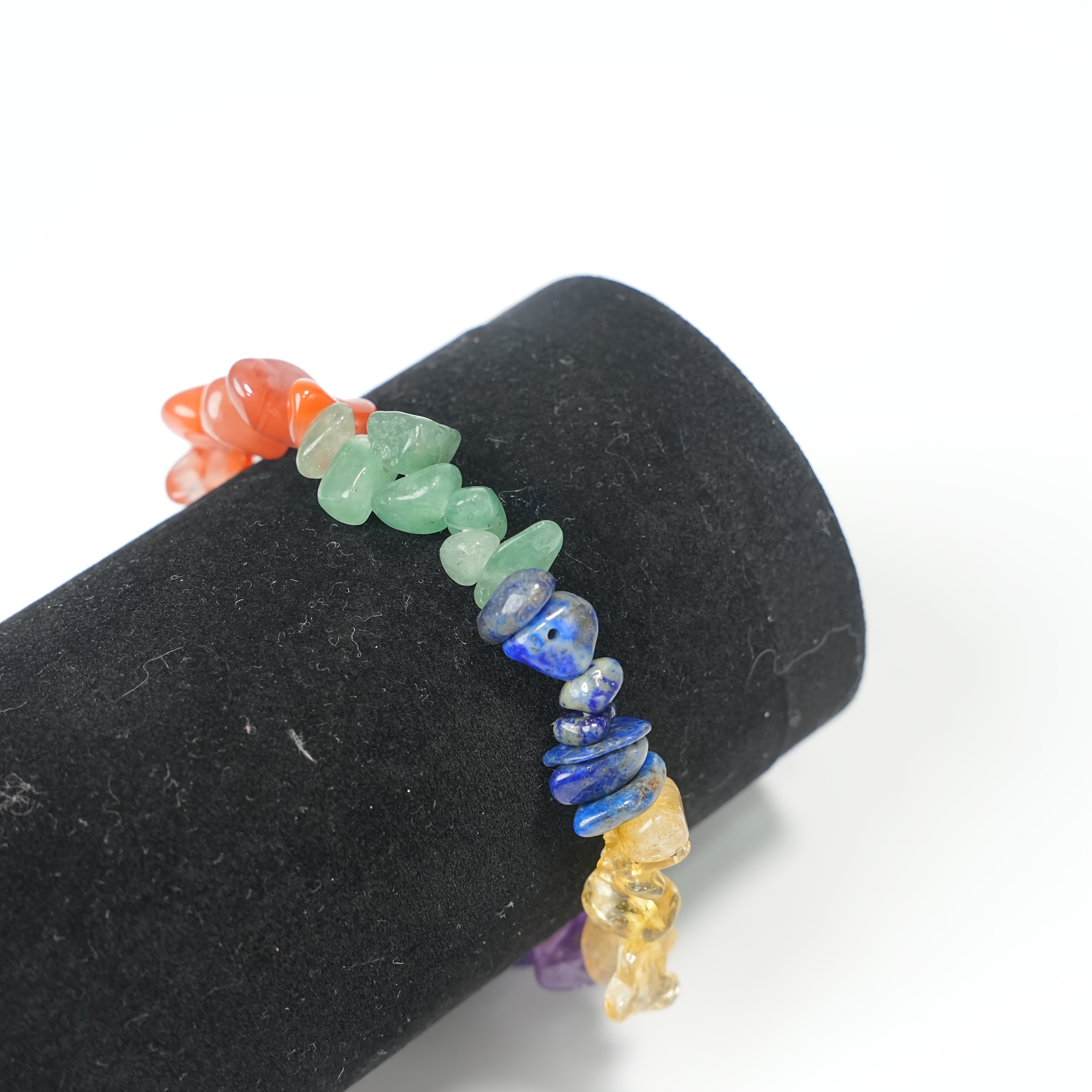 Colorful Chakra Crystal Stone Stretch Bracelet, Versatile Gift