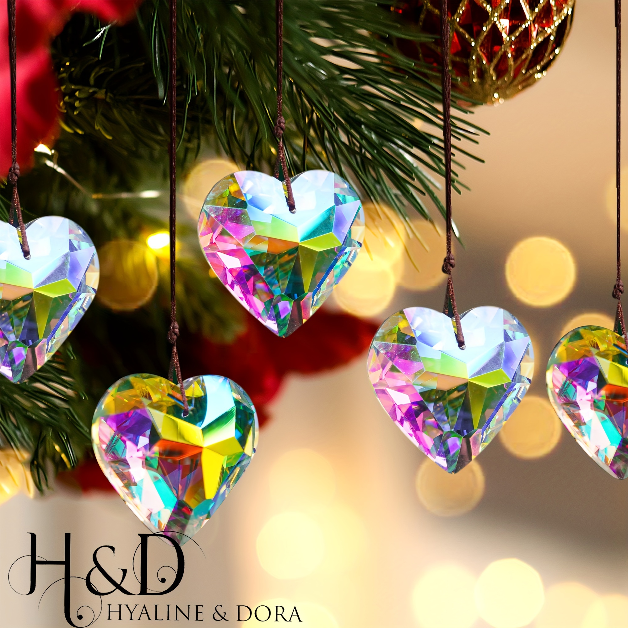 

H&d & 6pcs 50mm Prisms Suncatcher Decorative Window Hanging Crystals Pendant Ornament Gifts