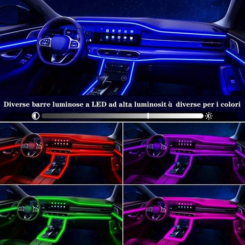 1pc 118 inch interior car led strip lights with rgb 16 million colors usb ambient led light music sync rhythm led light bar for car door under dash lighting kit for car truck suv car led lights interior cool car accessories truck lights