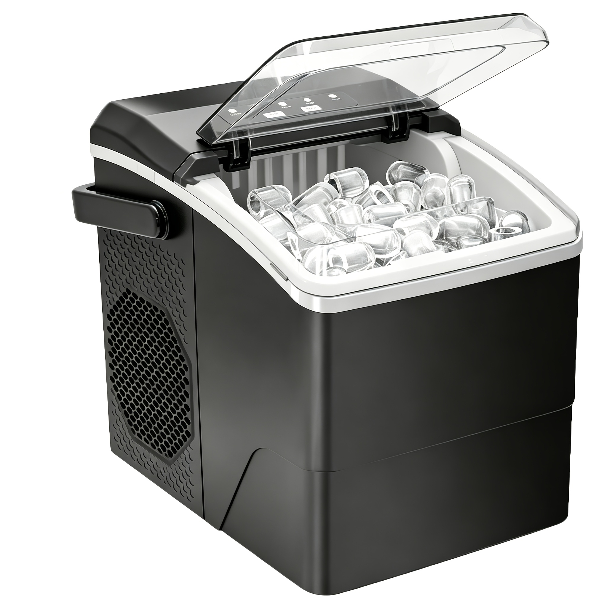 Image of Ice Maker, Small And Portable, 14kg/24h, 1.3l Capacity, 9-12 Ice Cubes In , 2 Ice Cube Sizes, Self-cleaning Function, Perfect For The Kitchen, Outdoor Camping, Parties, An For Hot Weather!