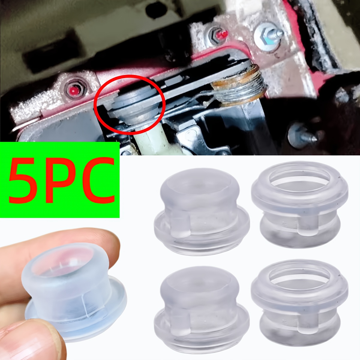 TEMU Kit di riparazione guarnizioni cavo leva cambio manuale 5 pezzi per VW Golf MK4 Polo Bora, guarnizione in gomma per collegamento esterno