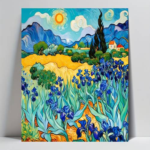 professional art use a set of digital painting supplies for beginners featuring van style flower artwork this digital painting kit is perfect for decorating walls in living rooms bedrooms and gyms