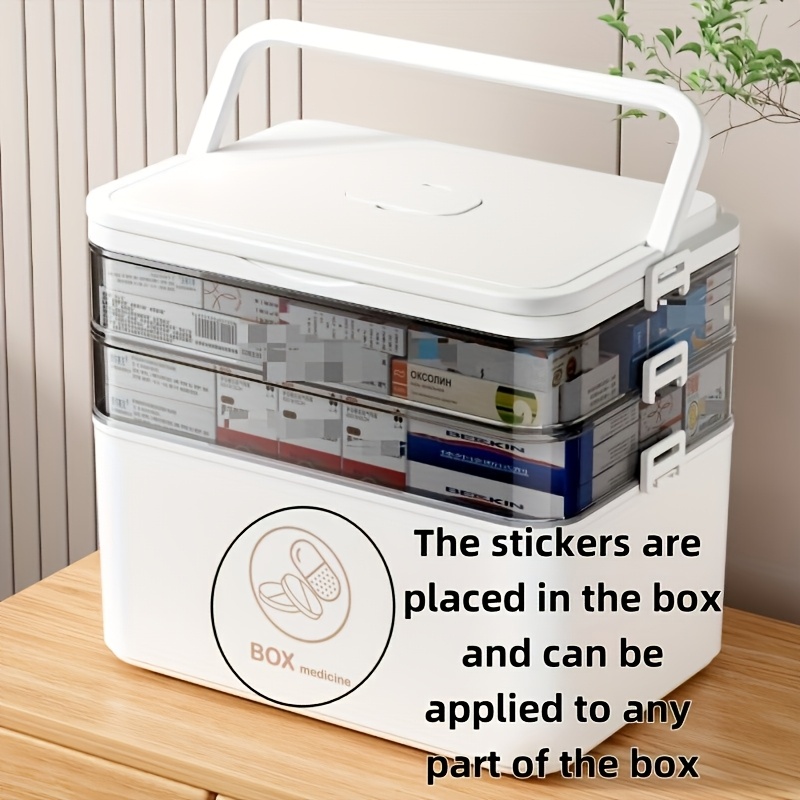 TEMU 3 Tier Medicine Storage Box - Portable Medicine Storage Box Travel Essential With A Handle Kit Storage With Shading Design And Moisture-proof