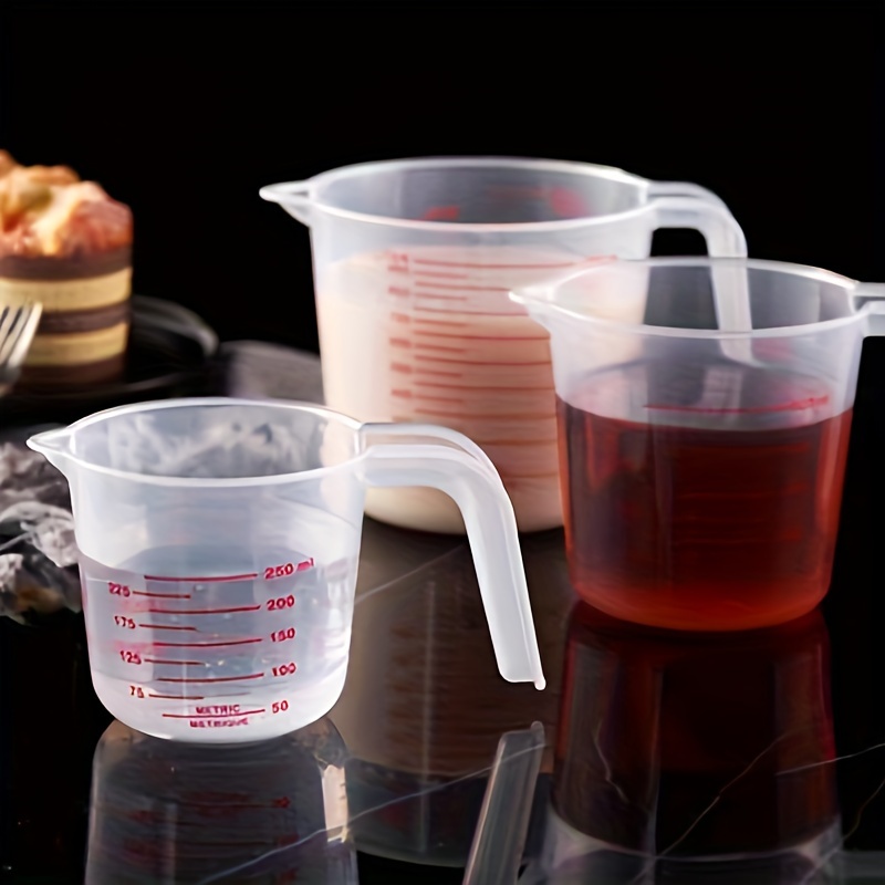 

1pc Tasse à Mesurer de Cuisine - Plastique Transparent avec Échelle, Équipement Alimentaire , Non-Électrique, pour Tâches de Cuisson & Pâtisserie, Idéal pour l'