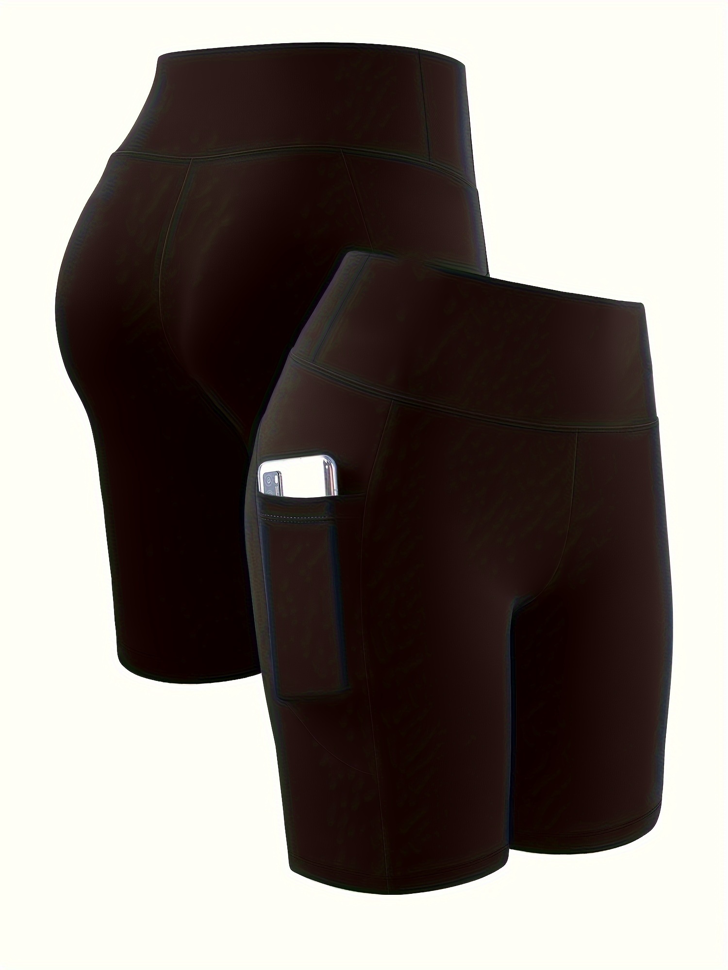 Big Size High Waist Crescent Pocket 5 Points Pants - Drainage Style