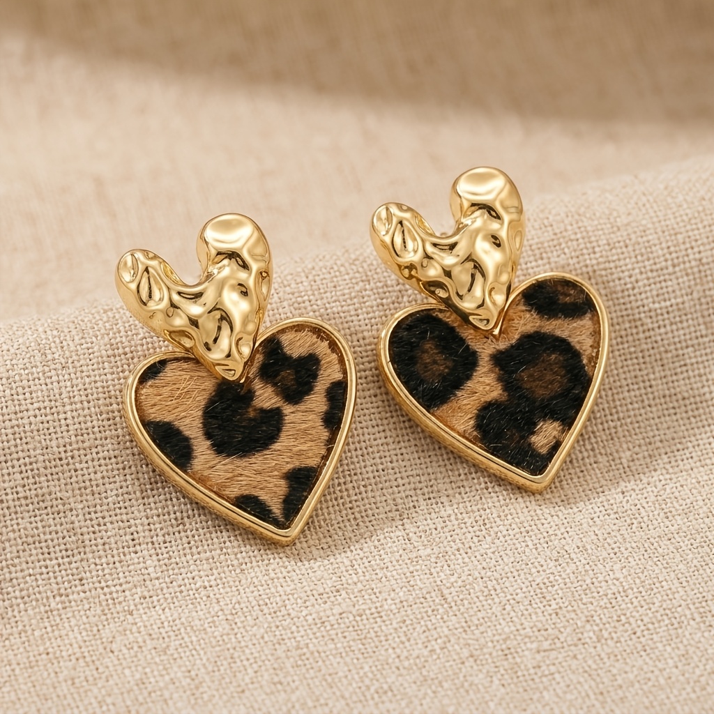 Women's Valentine'S Day Stud Earrings, Geometric Heart Design