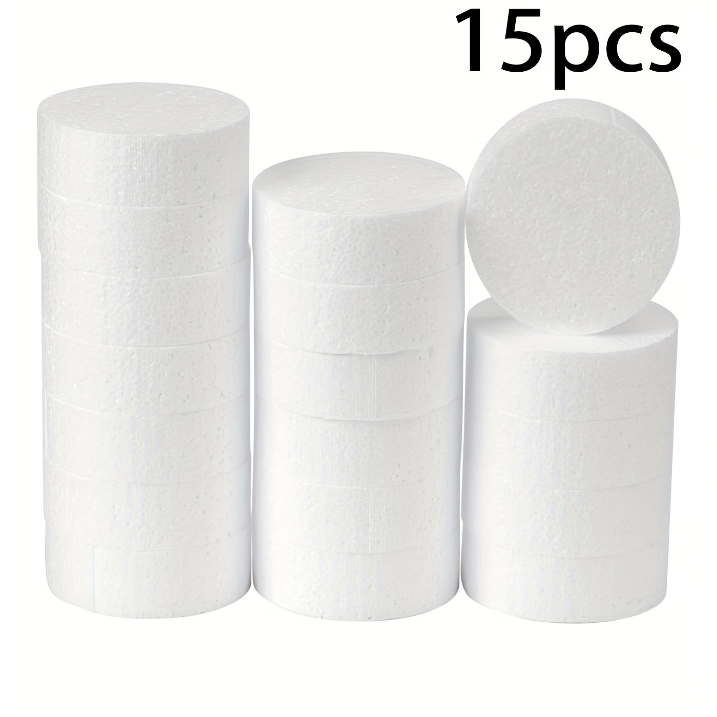 TEMU 4/15pcs Round Dry And Wet Flower Mud, Durable Plastic Material, White And , Craft Foam - Handcrafts Gardening Supplies Bouquet Supplies For Real