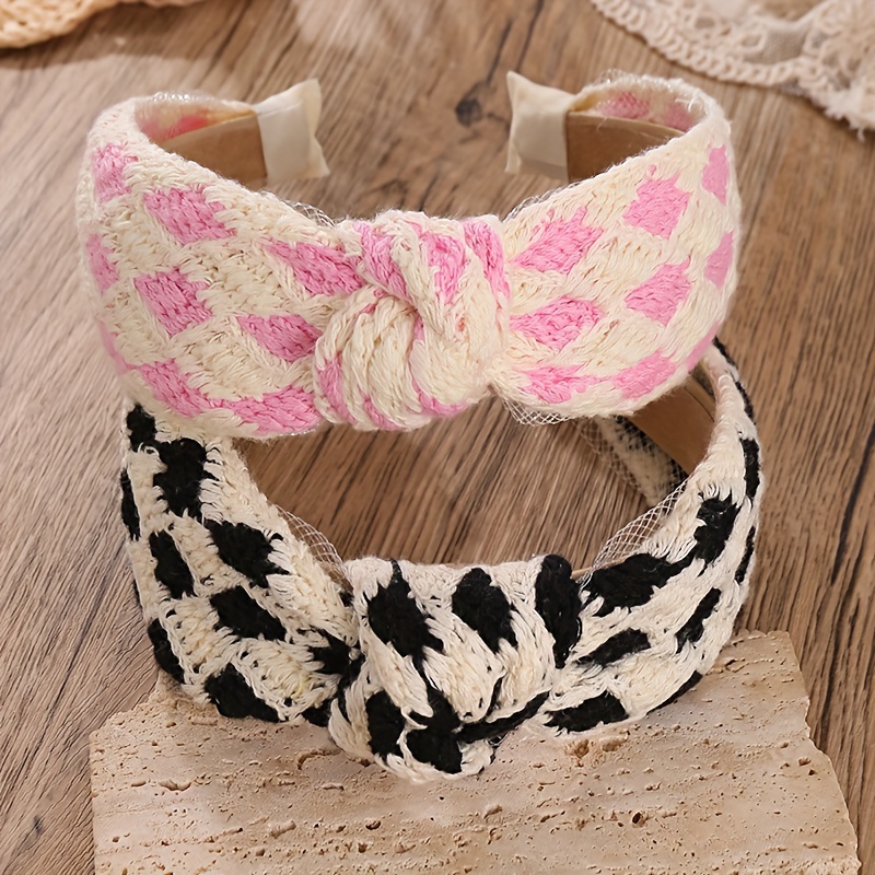 2pcs Pink Patterned Headband and Scrunchie Set Amazon.com : 2Pcs Back to School Hair Bow Ties Pink Pencil  main image 2