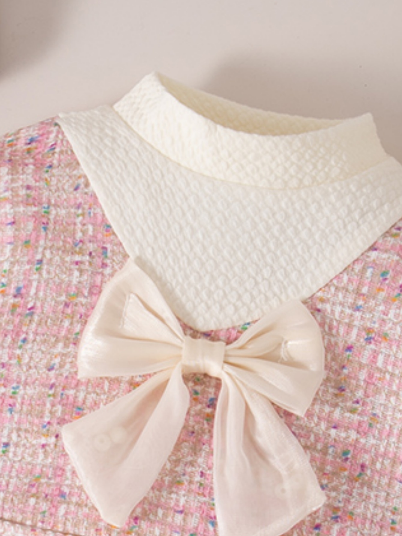 new arrival girls   dress princess   umbrella dress with stand collar long sleeves short wedding guest gown for christening outfit hand washable Product details 2