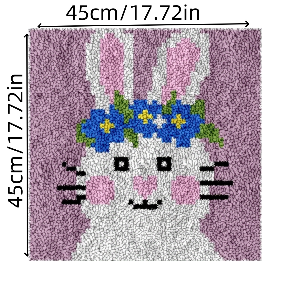 Easter Bunny Latch Hook Rug Kit for DIY Needlework