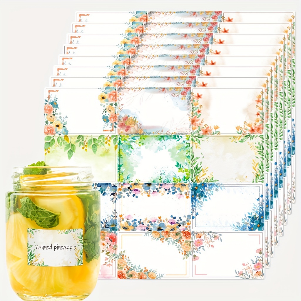 

240pcs Floral & Colorful Removable Food Storage Labels - Containers, Jars, And School Supplies