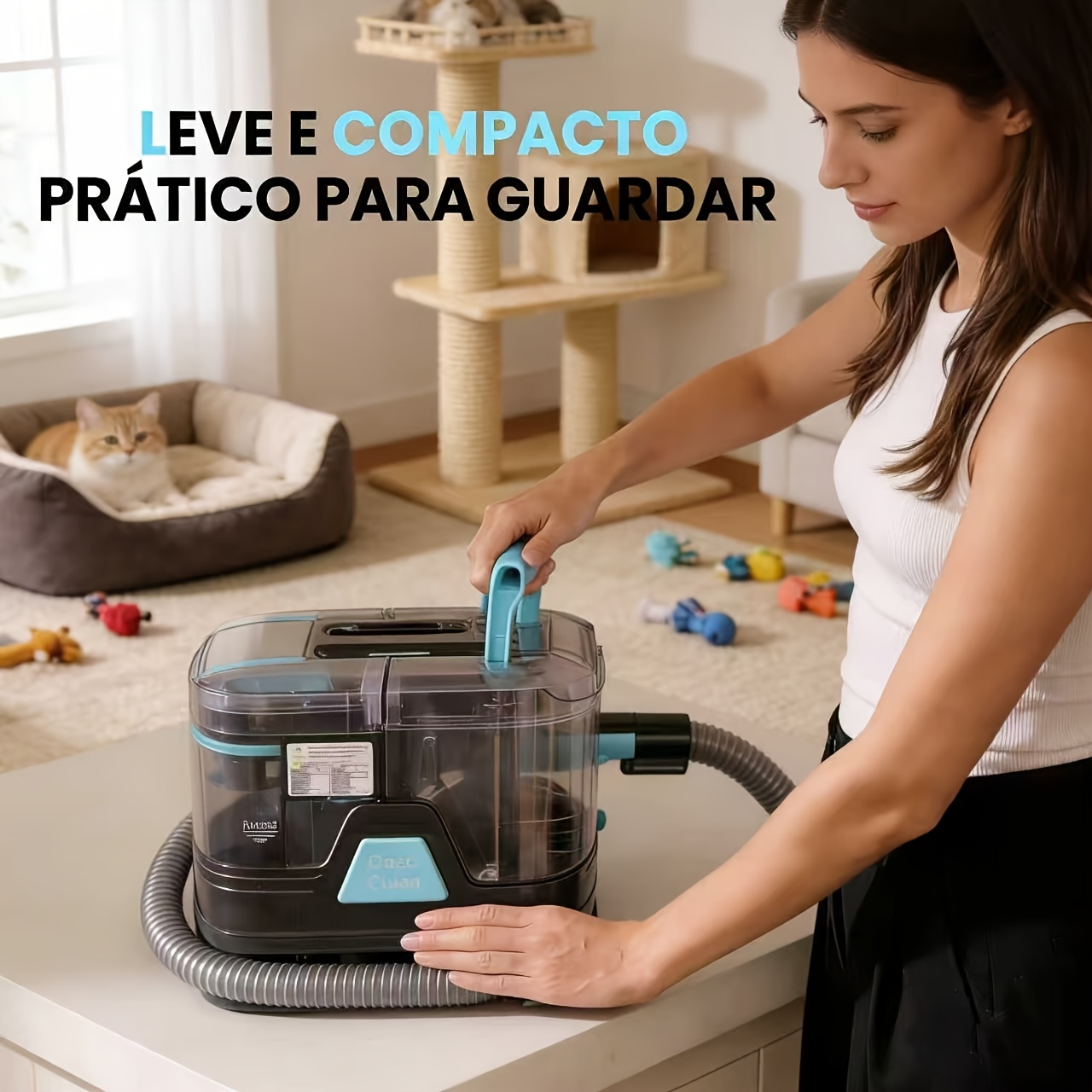 37kpa Portable Carpet Cleaner 2000ml Tank | Self-cleaning 3 Brush Heads | Lightweight For Sofas Mattresses Car