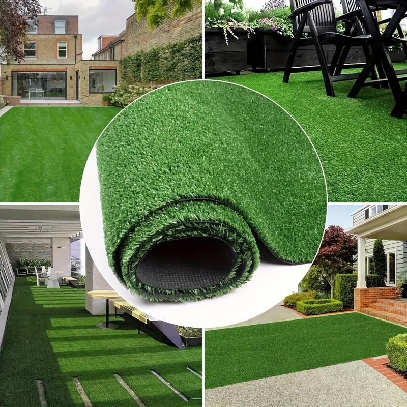 3x32 FT Commercial Grade Synthetic Grass Mat, 0.6in Height, for Outdoor Garden, Balcony, and Pet Areas, Friendly with Drainage Holes, Realistic Look