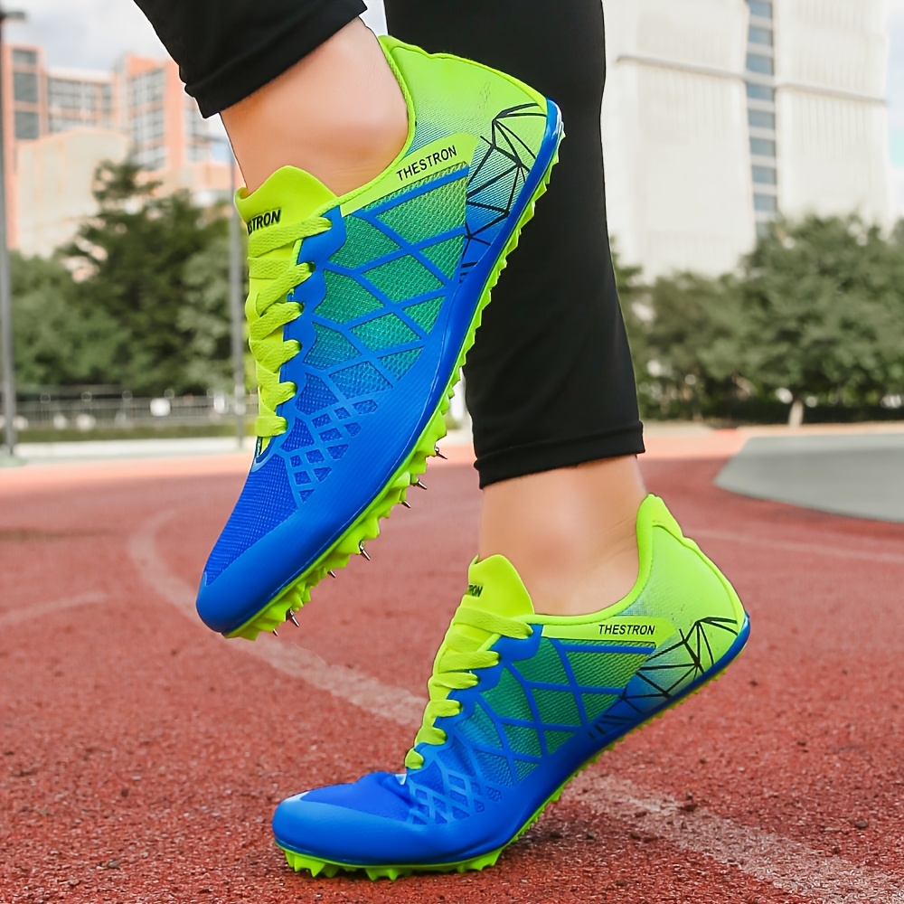 Unisex Track Field Running Shoes Lightweight Breathable Athletic  Spikes with PU Upper, TPU Sole Fabric Inner Lace-Up