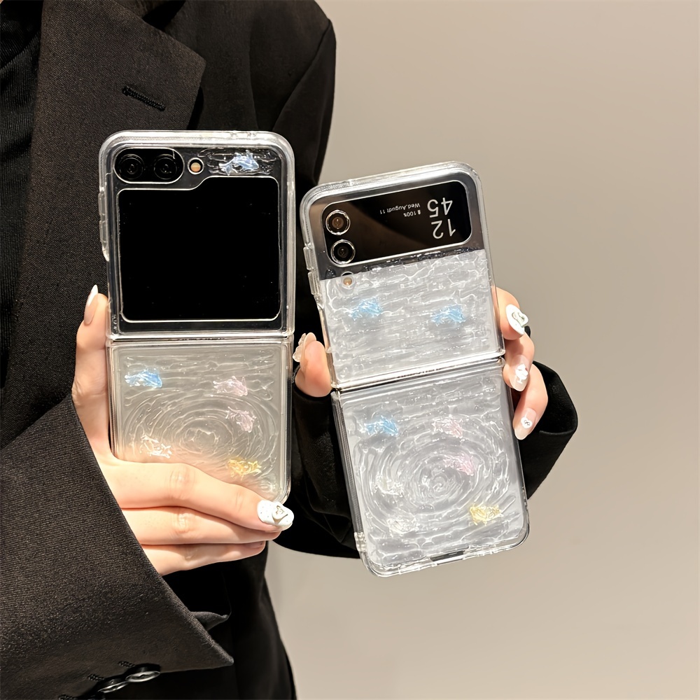 

Cute Realistic Creative Fish Clear Phone Case Z Flip 6 5 4 3 Soft Silicone Back Cover