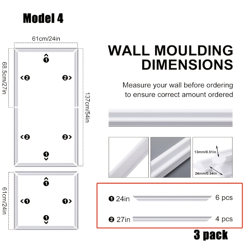 3 Sets of Pre-Cut Wall Panels for Interior Decoration