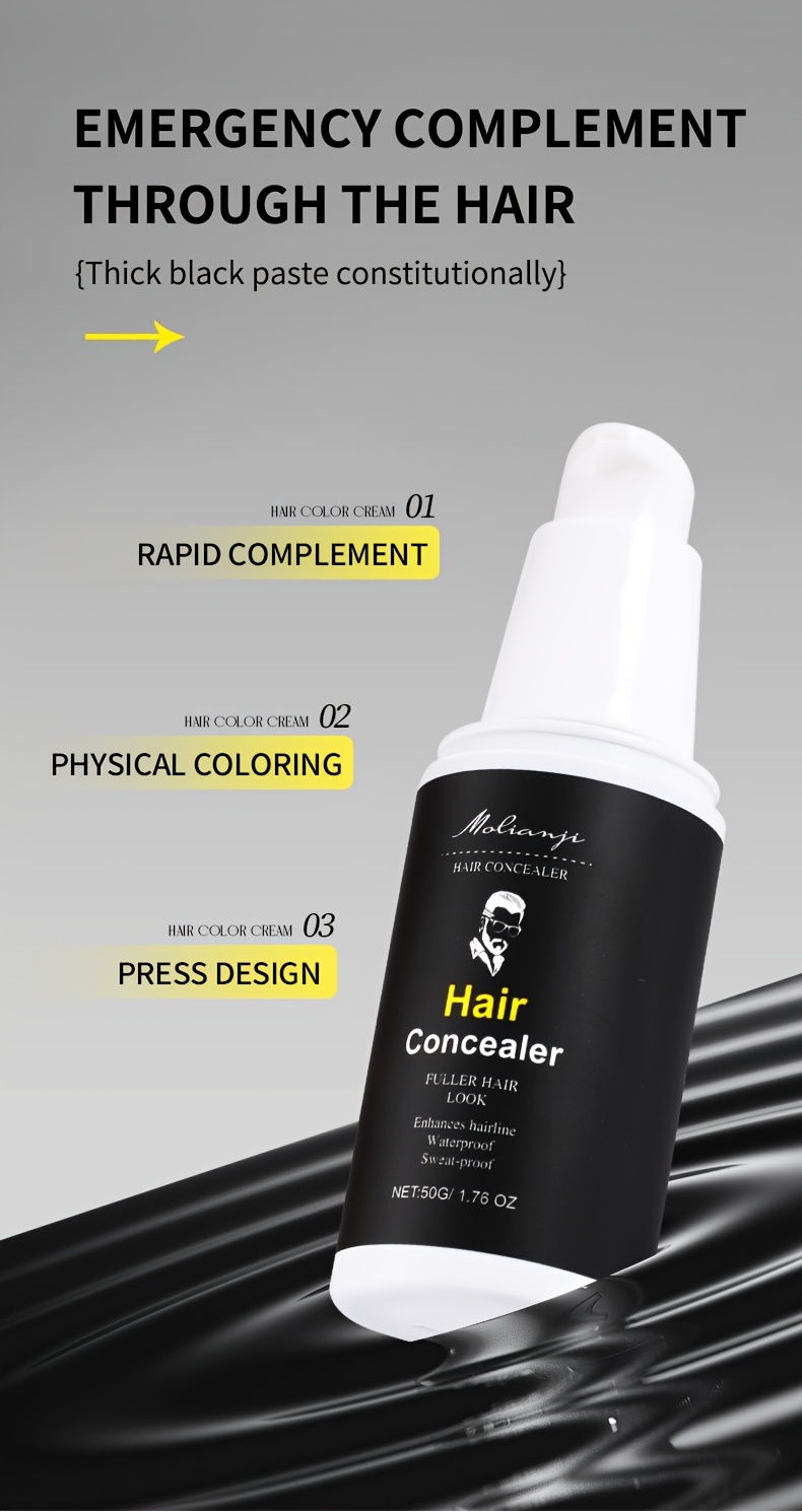 strong coverage hairline concealer paste natural look for thinning bald spots waterproof sweatproof easy application portable suitable for men women hair coloring paste natural look concealer moisturizing effect hair color cream Product details 5