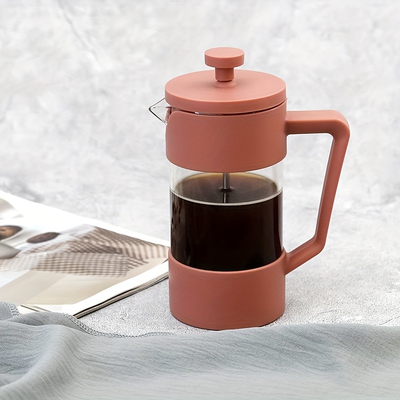 TEMU 350ml Single-piece, Colorful , Made Of Heat-resistant High Borosilicate Glass With A Heat-insulating Pp Shell, Stainless Steel Filter. Ideal For