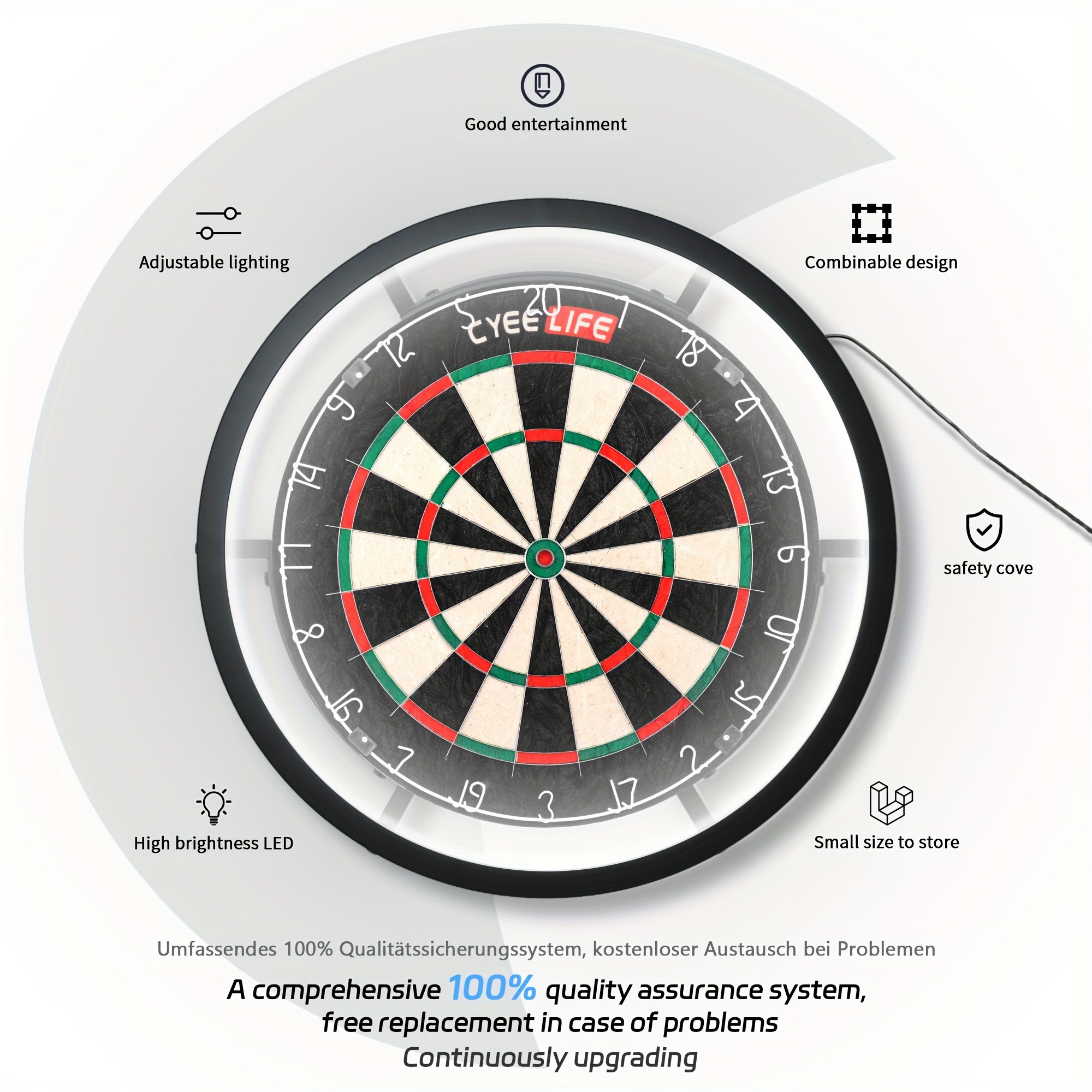 Cyeelife LED-360° Dart Light, Suitable for All Types of Dartboards