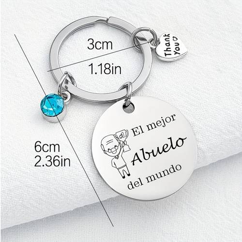 1pc/2pcs llavero de acero inoxidable - grabado los mejores con dijes de y flores, diseño en español , regalo para & , recuerdo de navidad acción de día día de la , regalos de , temática para , calidad de grabado para hombres y mujeres