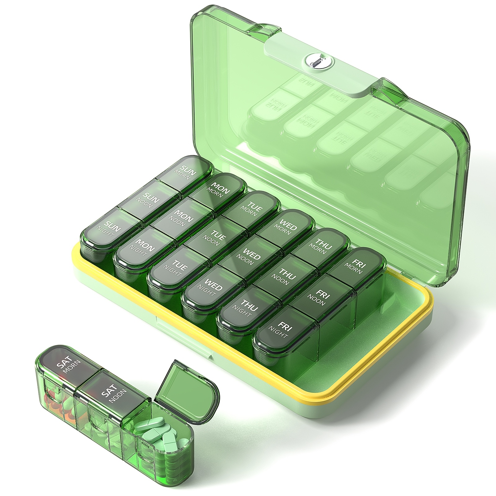 Image of Large-capacity Pill Dispenser 7-day Pill Organiser Daily Medication Storage Box For 3 Portable Pill Box Organizer Medicine Organizers And Storage Pills Organizer Case