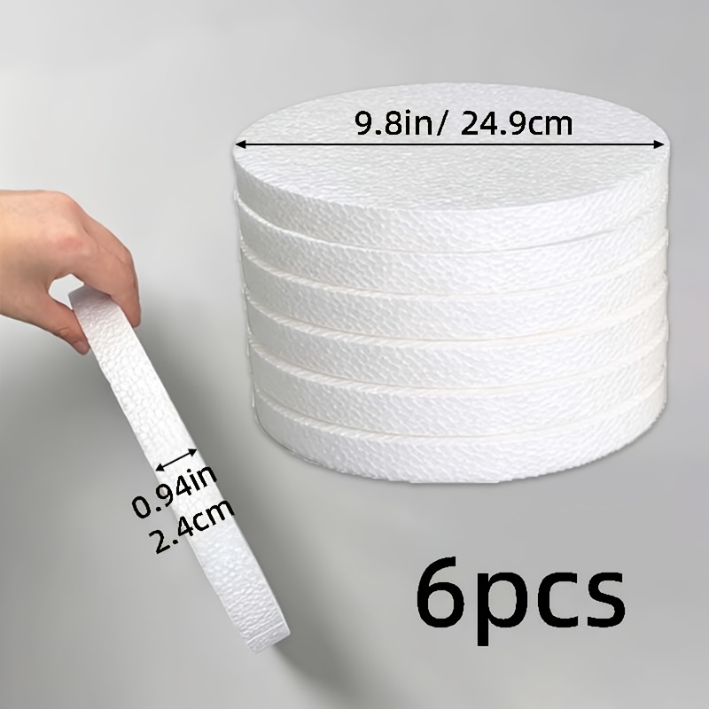 TEMU Juego de 6 discos de espuma: Ideal para prácticas de pastelería de al hacer pasteles rellenos, como moldes circulares para pasteles, bases para