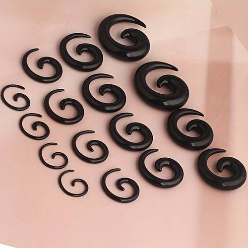 16pcs funky ear stretching kit acrylic taper gauges silicone plugs for men non magnetic body piercing jewelry
